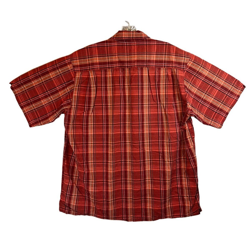 Columbia Sportswear Mens Shirt XL Button Up Red Plaid Short Sleeve - Picture 2 of 6